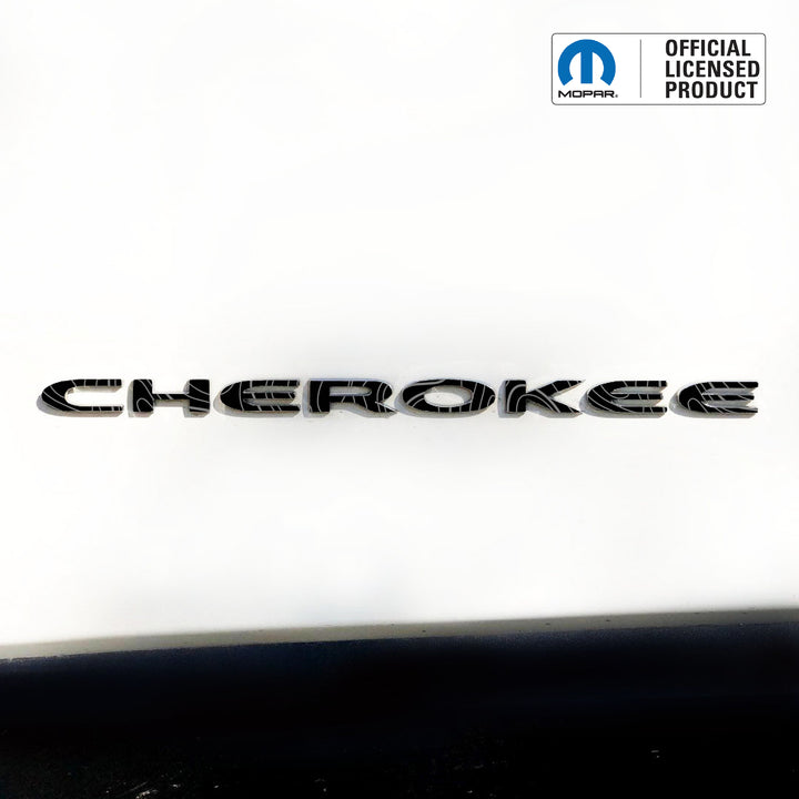 CHEROKEE Door Emblem Overlay Decals – Topographic Map Print | Fits 2014–2025 Jeep Cherokee (Excludes Select Trims)