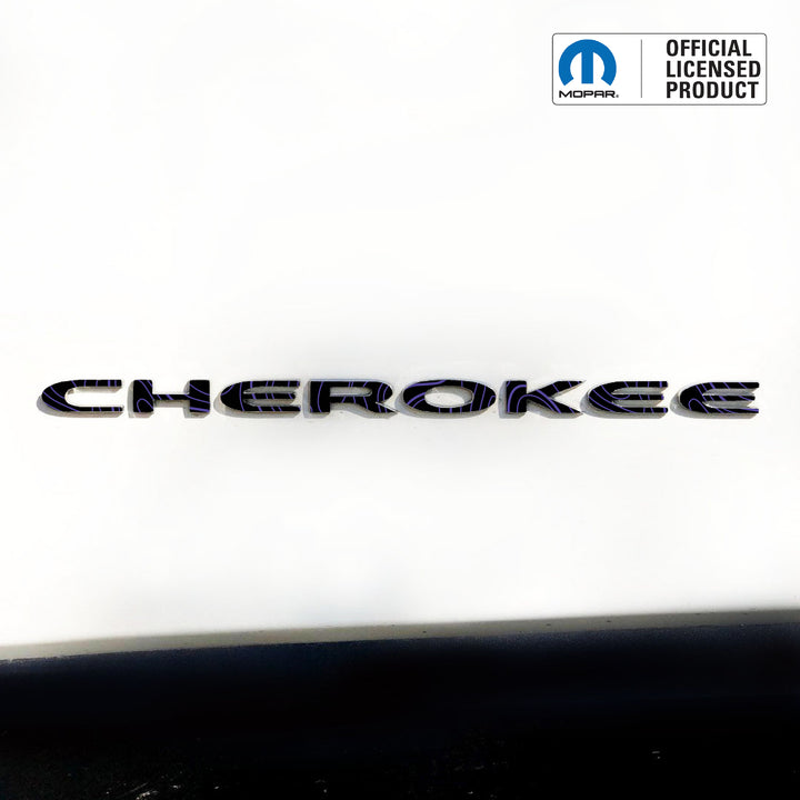 CHEROKEE Door Emblem Overlay Decals – Topographic Map Print | Fits 2014–2025 Jeep Cherokee (Excludes Select Trims)