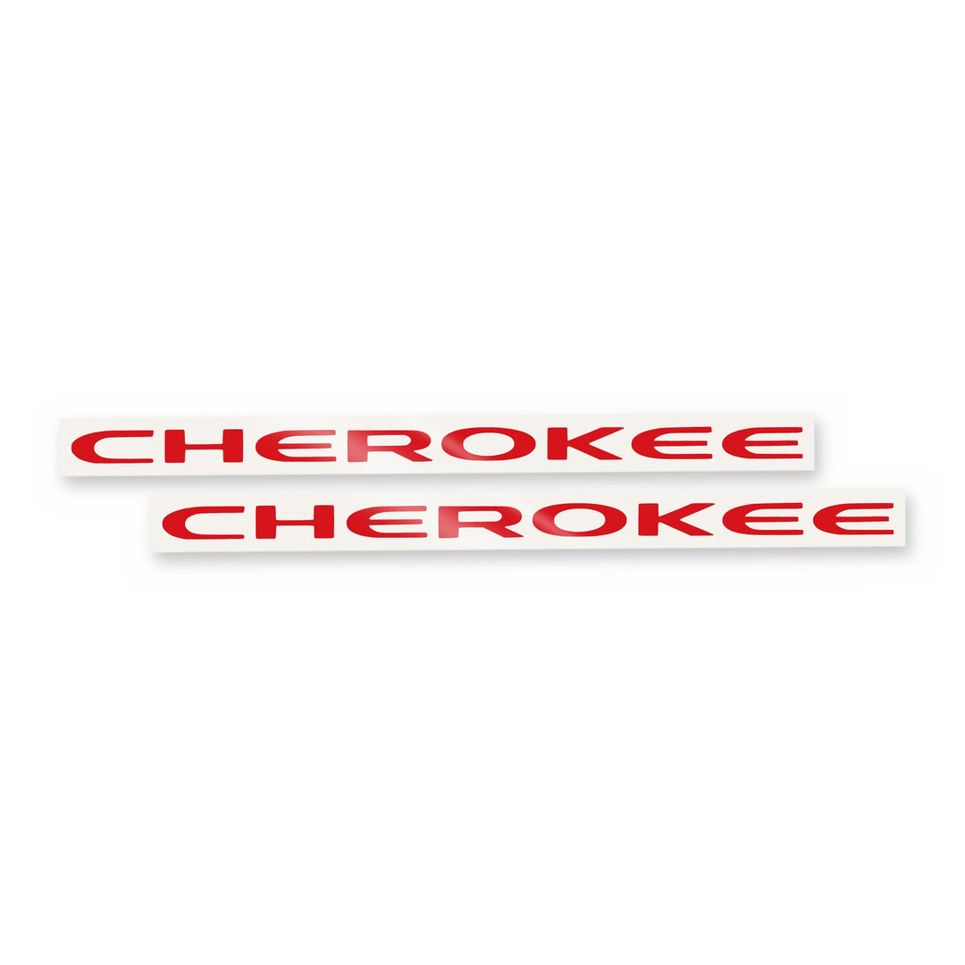 CHEROKEE Door Emblem Overlay Decal Set | Fits 2014–2025 Jeep Cherokee | Red | Gloss | | Decal