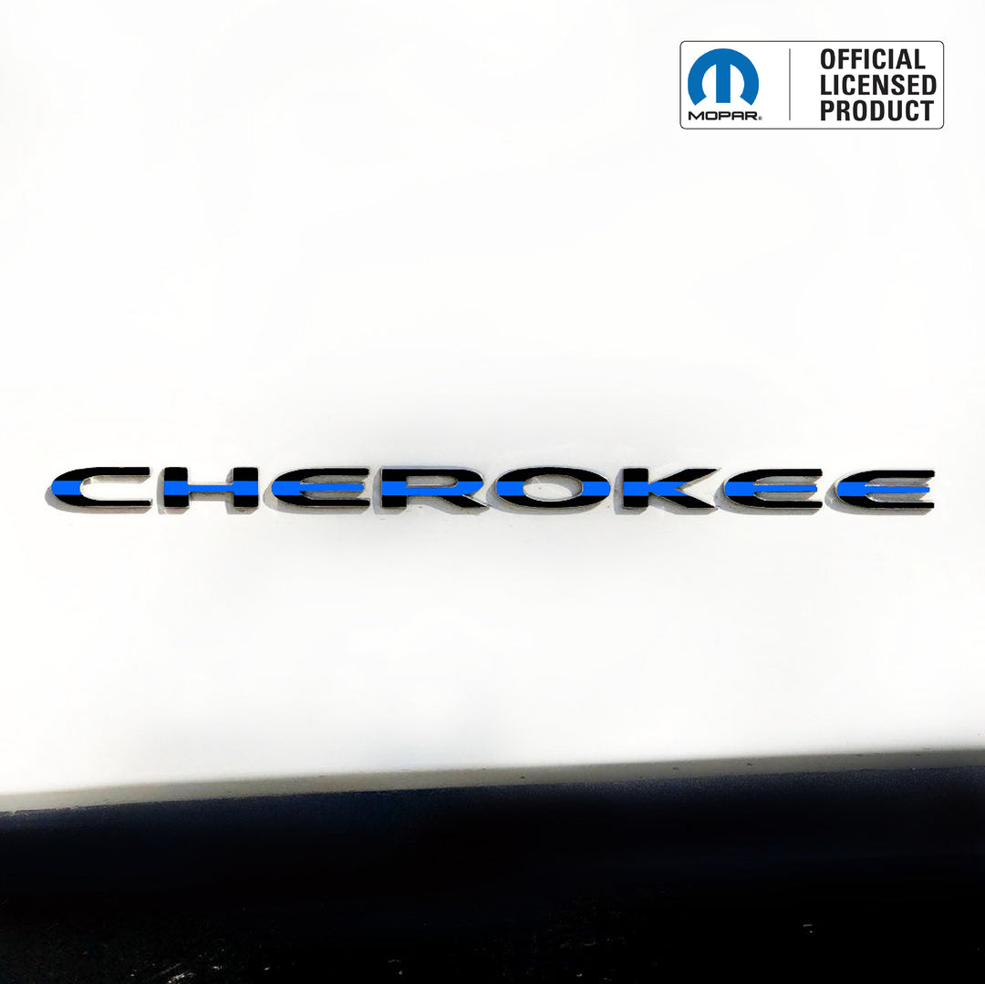 CHEROKEE Door Emblem Overlay Decals – American Flag Print Designs | Fits 2014–2025 Jeep Cherokee (Excludes Select Trims)