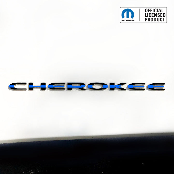 CHEROKEE Door Emblem Overlay Decals – American Flag Print Designs | Fits 2014–2025 Jeep Cherokee (Excludes Select Trims)