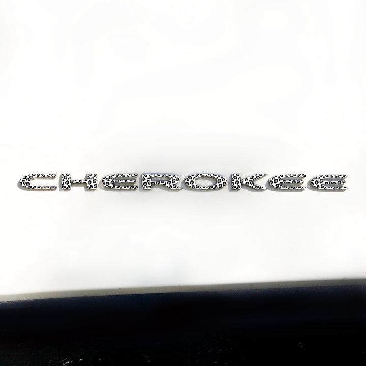 CHEROKEE Door Emblem Overlay Decals – Animal Print Designs | Fits 2014–2025 Jeep Cherokee (Excludes Select Trims)