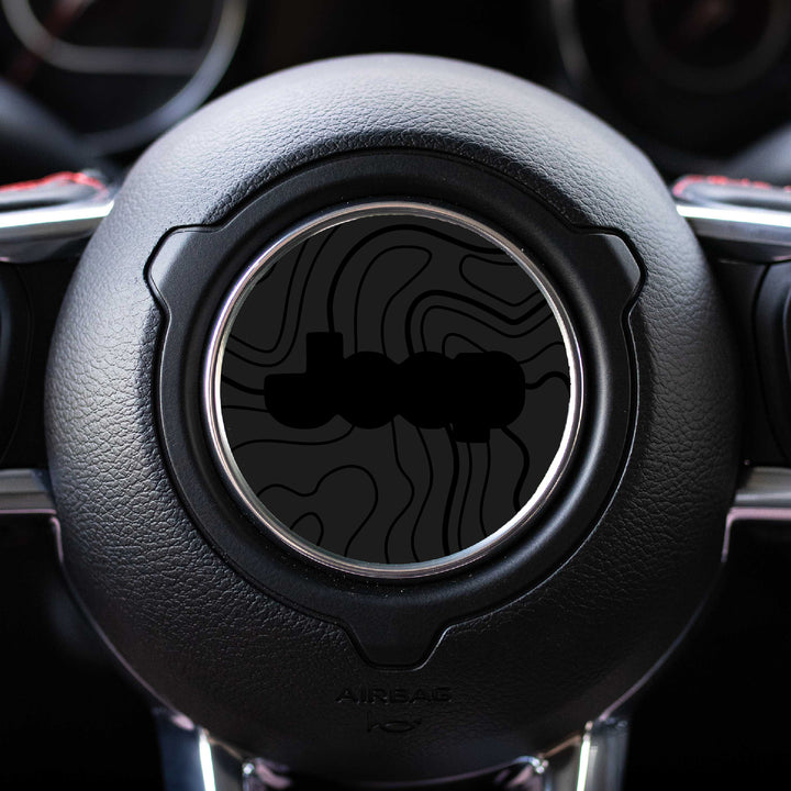 Black Topo Steering Wheel Decal for Jeep