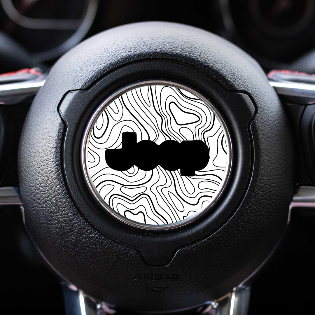 Topographical Map Print Steering Wheel Decal for Jeep