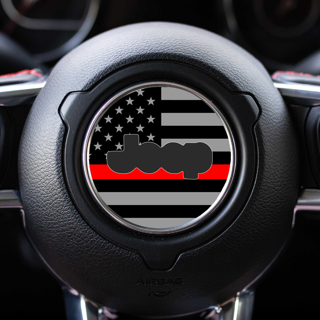 First Responder Flag Steering Wheel Decal for Jeep