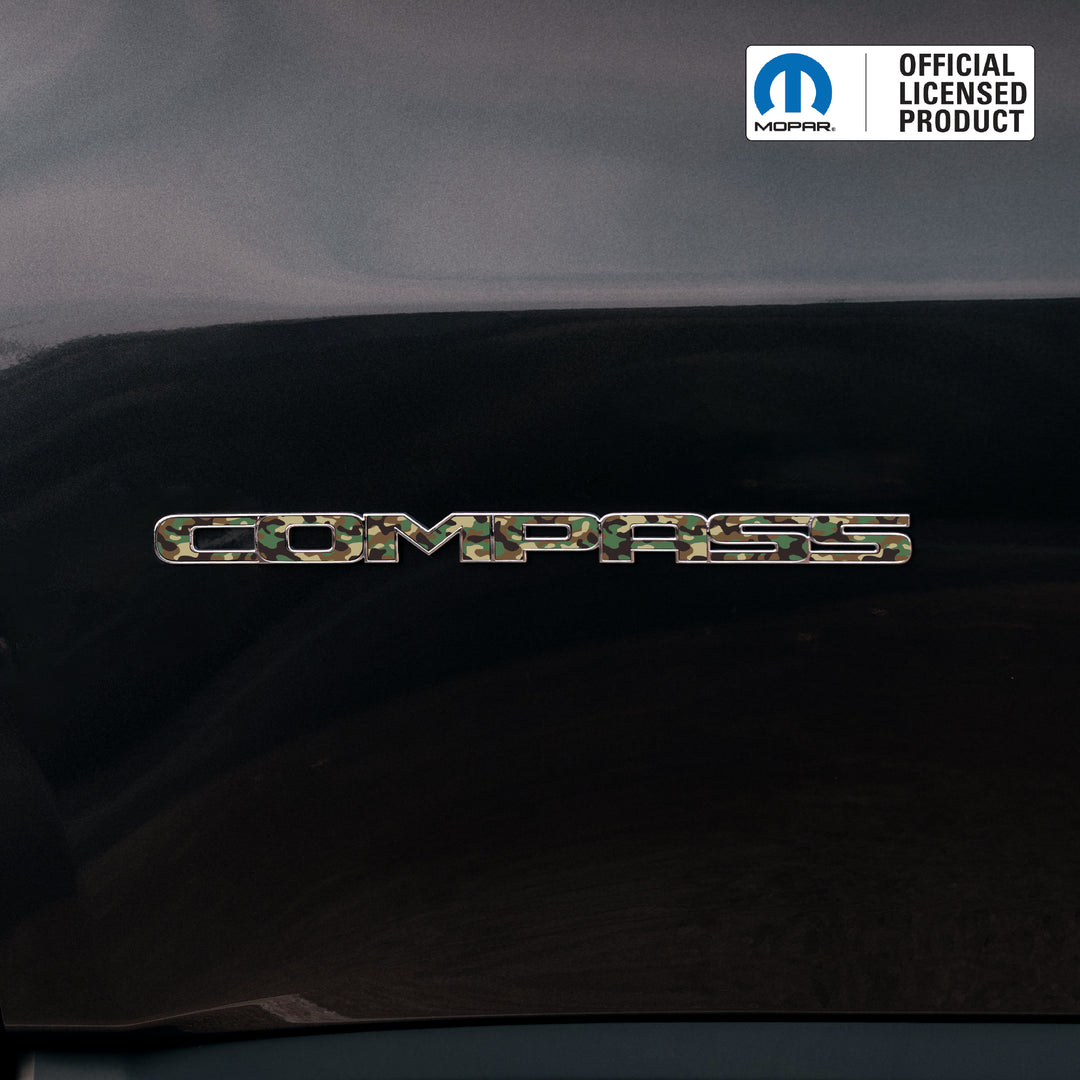 COMPASS Door Emblem Overlay Decals – Camo Print | Fits 2011–2025 Jeep Compass