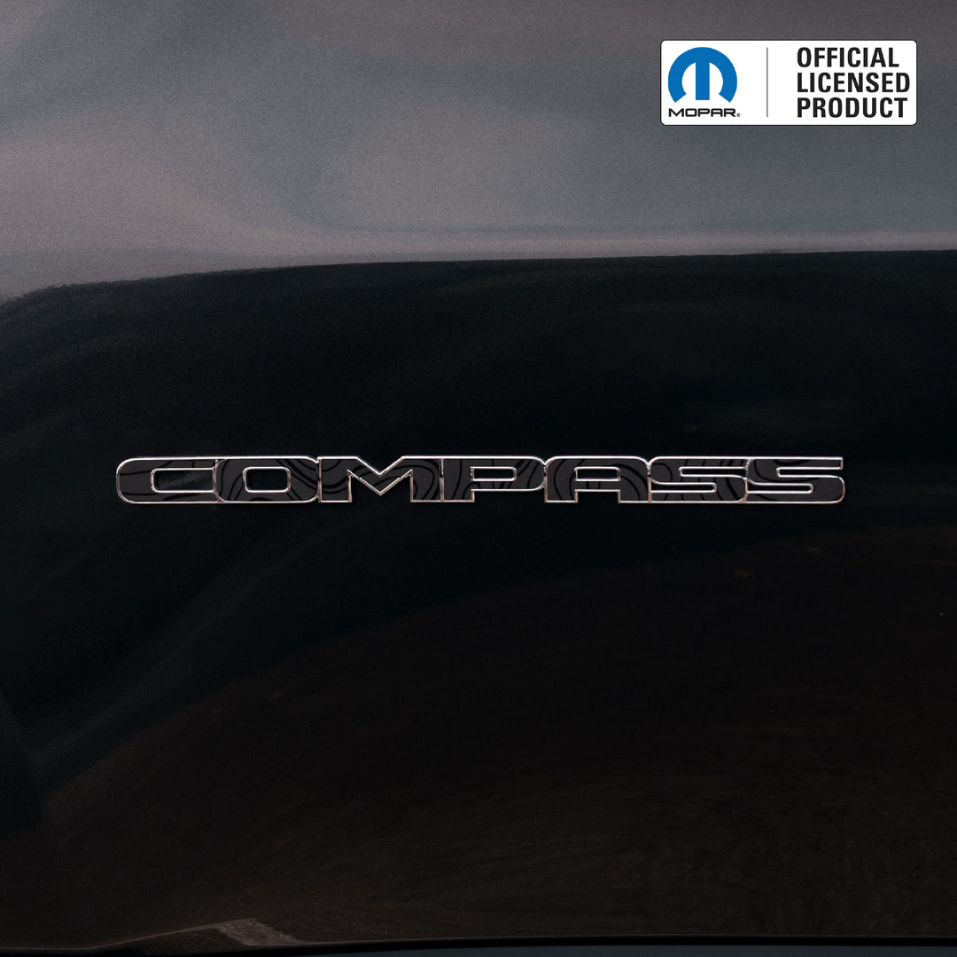 COMPASS Door Emblem Overlay Decal Set | Fits 2011+ Jeep Compass