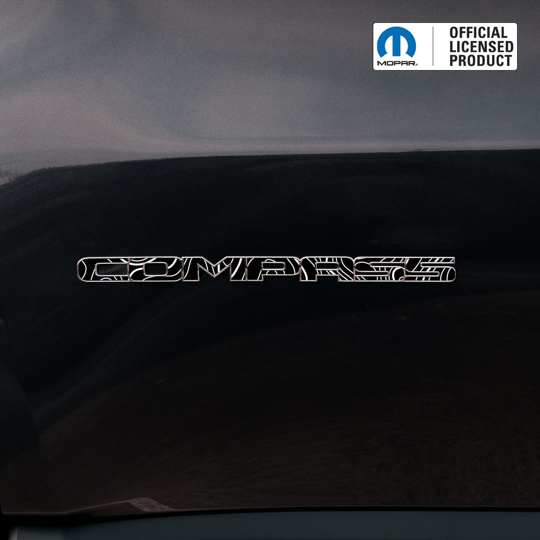 COMPASS Door Emblem Overlay Decal Set | Fits 2011+ Jeep Compass
