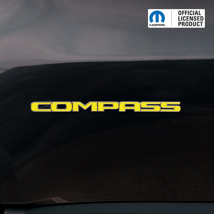 COMPASS Door Emblem Overlay Decals – Solid Colors | Fits 2011–2025 Jeep Compass