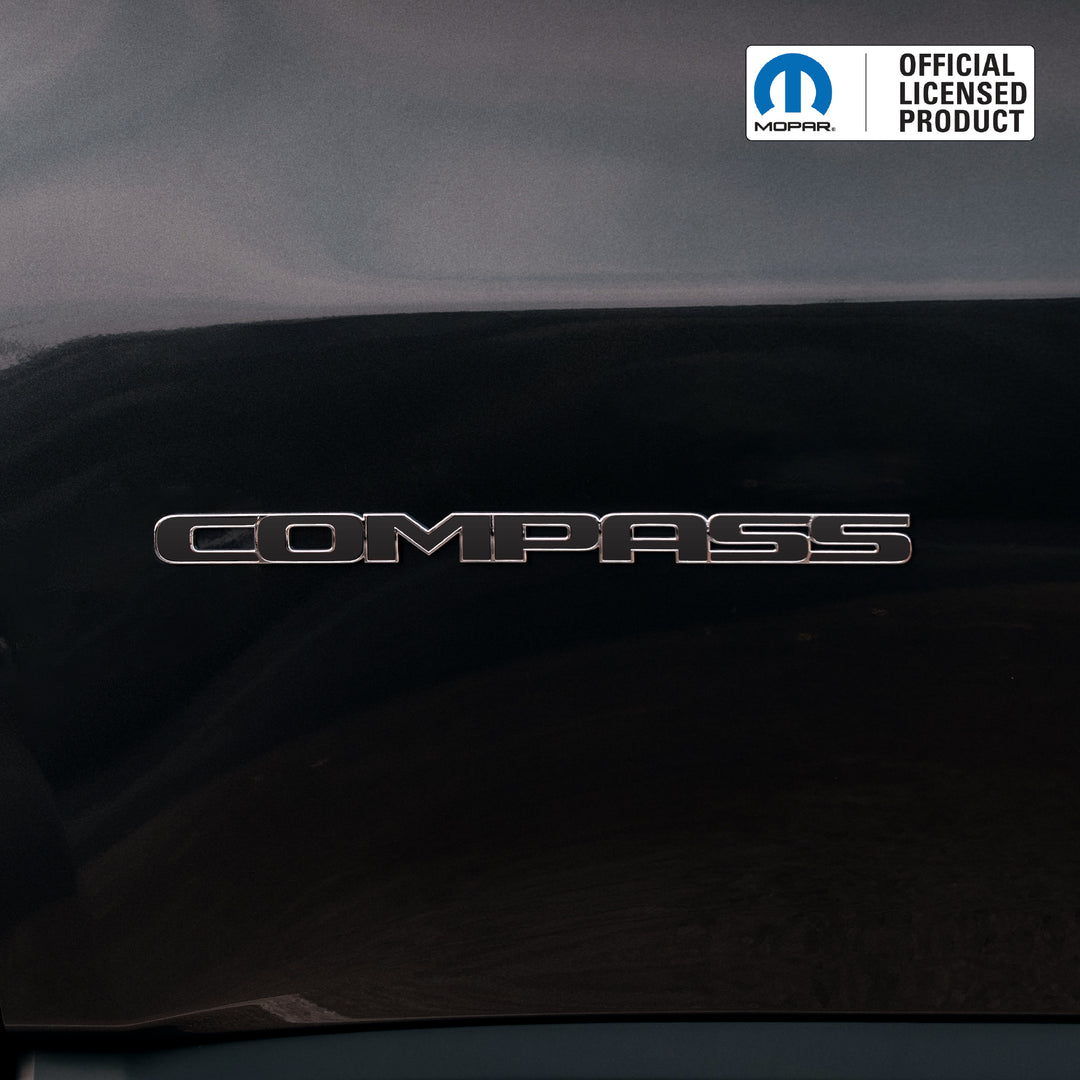 COMPASS Door Emblem Overlay Decals – Solid Colors | Fits 2011–2025 Jeep Compass