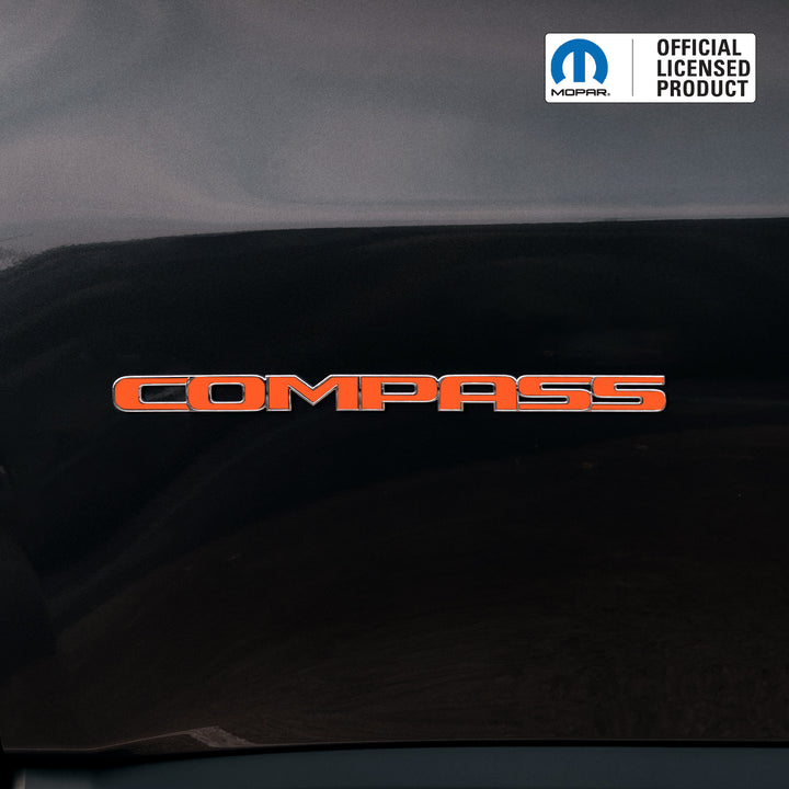 COMPASS Door Emblem Overlay Decals – Solid Colors | Fits 2011–2025 Jeep Compass