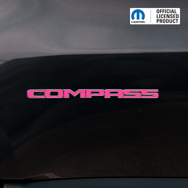 COMPASS Door Emblem Overlay Decals – Solid Colors | Fits 2011–2025 Jeep Compass