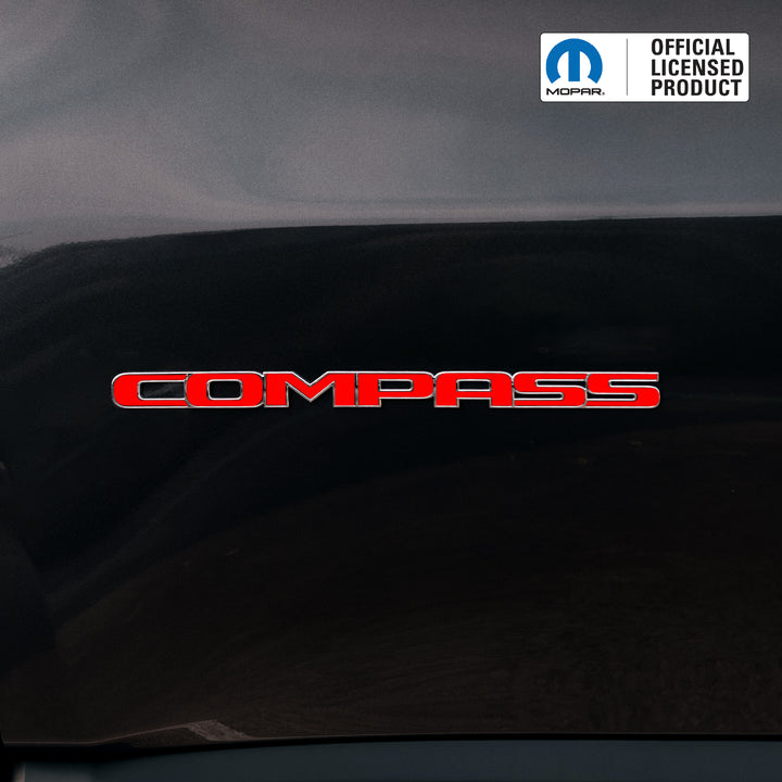 COMPASS Door Emblem Overlay Decals – Solid Colors | Fits 2011–2025 Jeep Compass