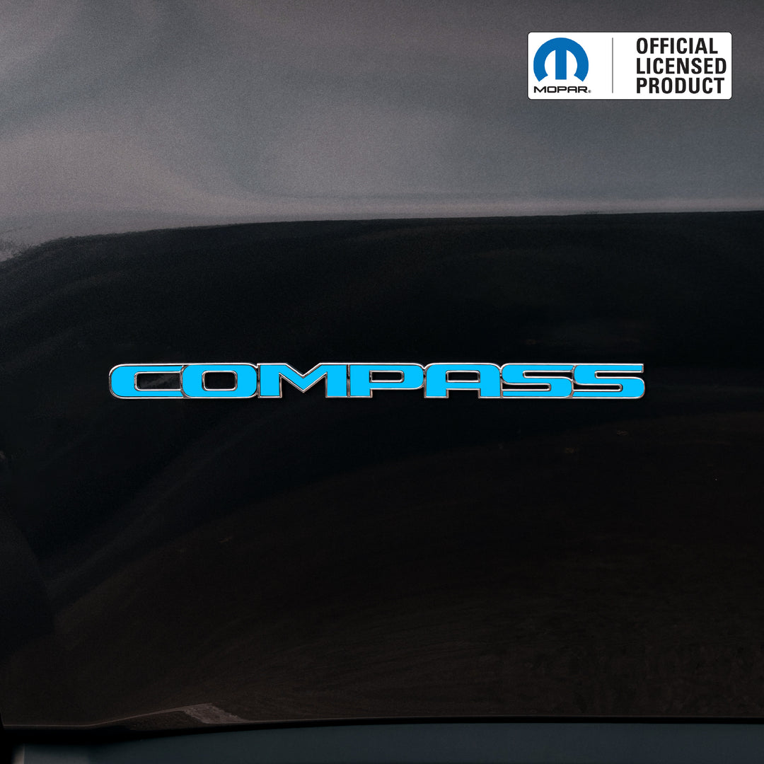 COMPASS Door Emblem Overlay Decals – Solid Colors | Fits 2011–2025 Jeep Compass