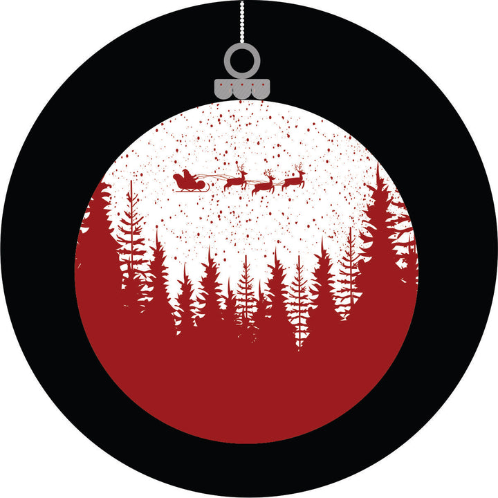 Christmas Globe Tree Ornament Spare Tire Cover Design