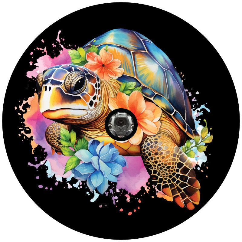 Watercolor Sea Turtle Spare Tire Cover for Jeep, Bronco, RV, Camper, Van, & More