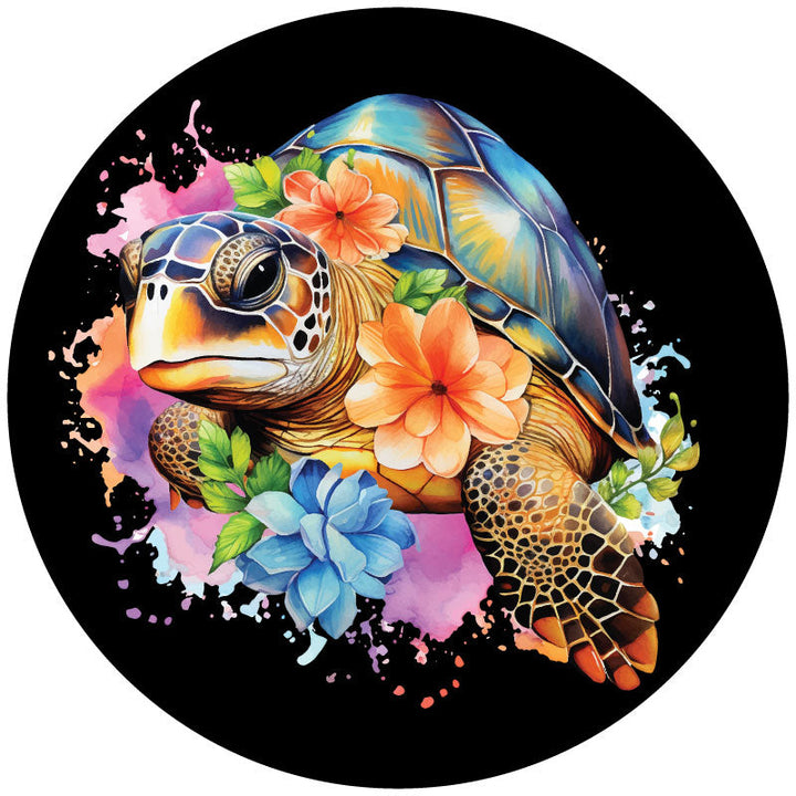 Watercolor Sea Turtle Spare Tire Cover for Jeep, Bronco, RV, Camper, Van, & More