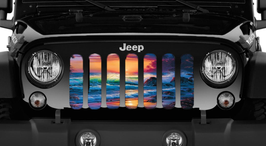 Colorful Beach Theme Jeep Grille Insert