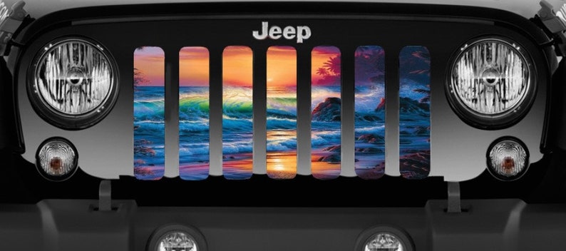 Colorful Beach Theme Jeep Grille Insert