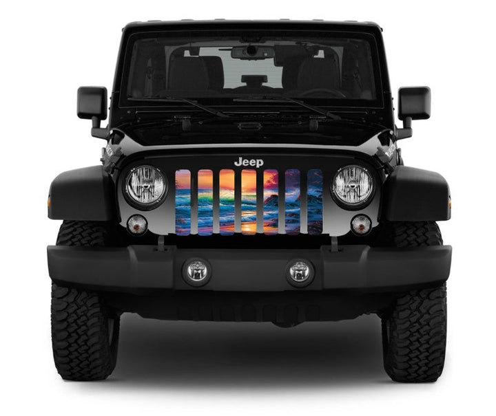 Colorful Beach Theme Jeep Grille Insert