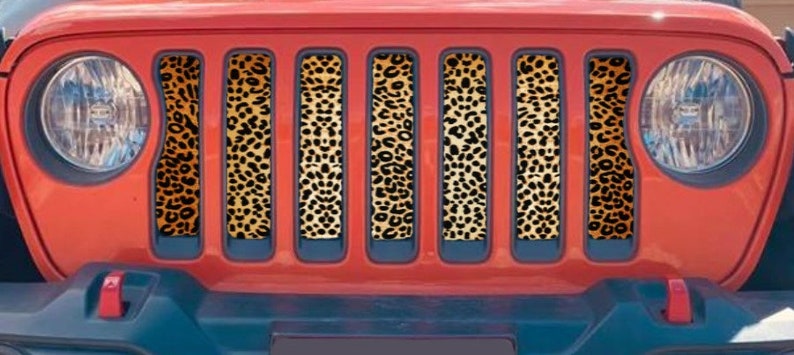 Cheetah Print Jeep Grille Insert