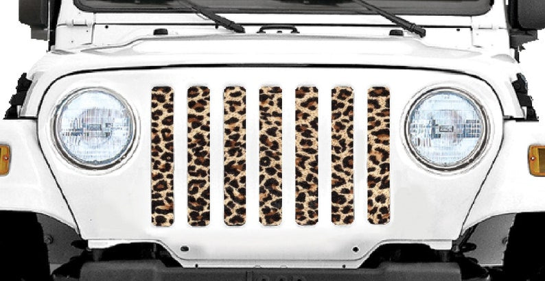 Cheetah Print Jeep Grille Insert