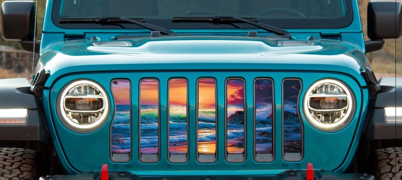 Colorful Beach Theme Jeep Grille Insert