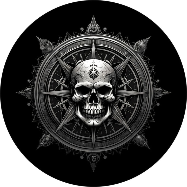 Compass Skull at the Helm Spare Tire Cover for Jeep, Bronco, RV, Camper, Van & More