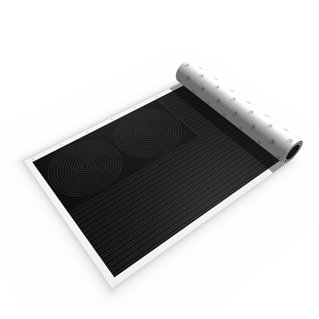 DIY Topo Kit in Gloss Black - topographic vinyl lines and rings sheet