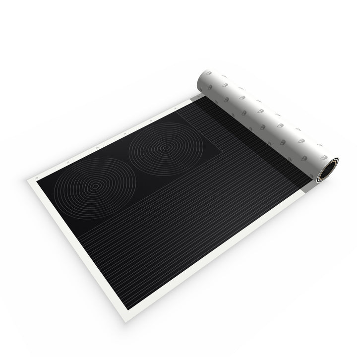 DIY Topo Kit in Gloss Black - topographic vinyl lines and rings sheet
