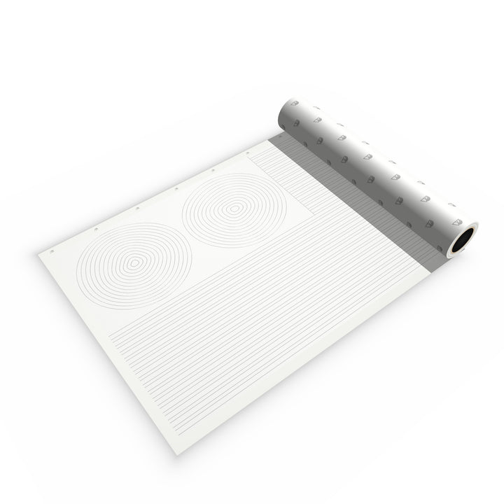 DIY Topo Kit in Gloss White - topographic vinyl lines and rings sheet