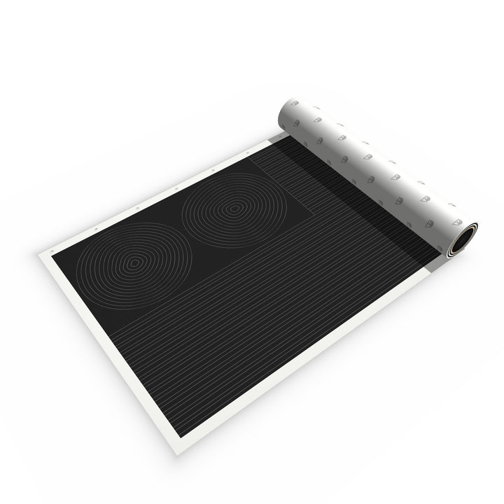 DIY Topo Kit in Matte Black - topographic vinyl lines and rings sheet