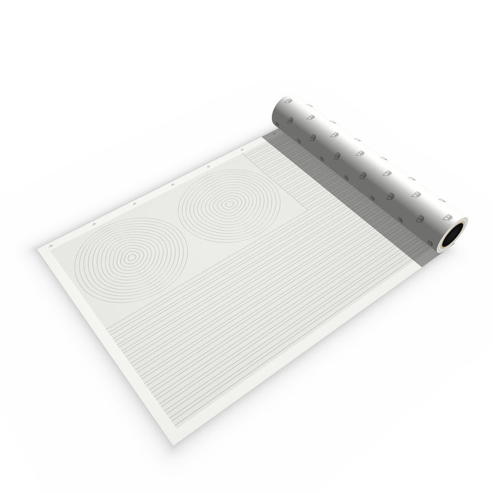 DIY Topo Kit in Matte White - topographic vinyl lines and rings sheet