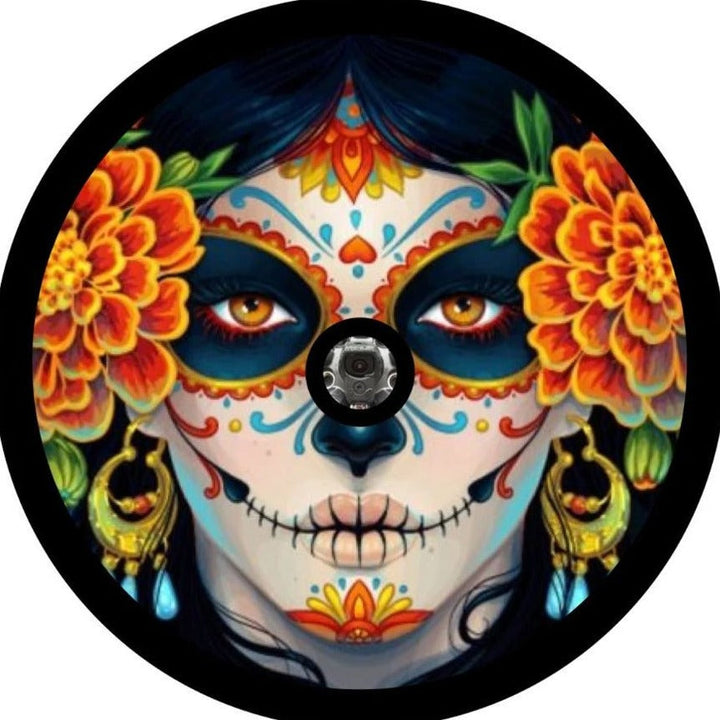 Día de los Muertos Colorful Sugar Skull Spare Tire Cover