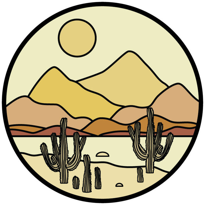 Earth Tone Desert & Cactus Mountain Landscape Spare Tire Cover for Campers, RV, Jeep, Broncos, & More