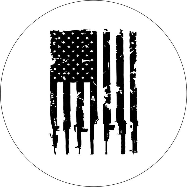 Distressed American Flag + Guns Design (ANY COLOR)