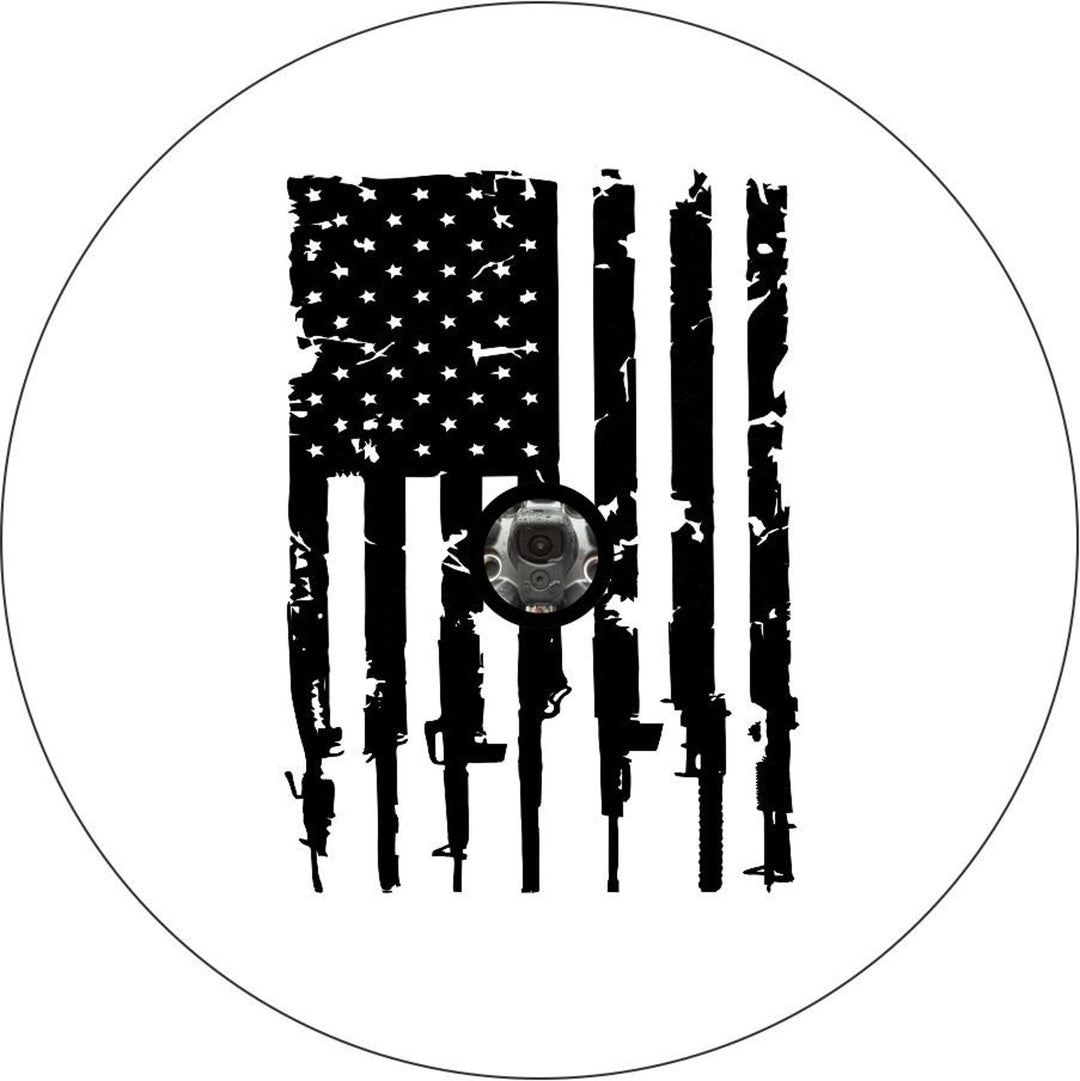 Distressed American Flag + Guns Design (ANY COLOR)