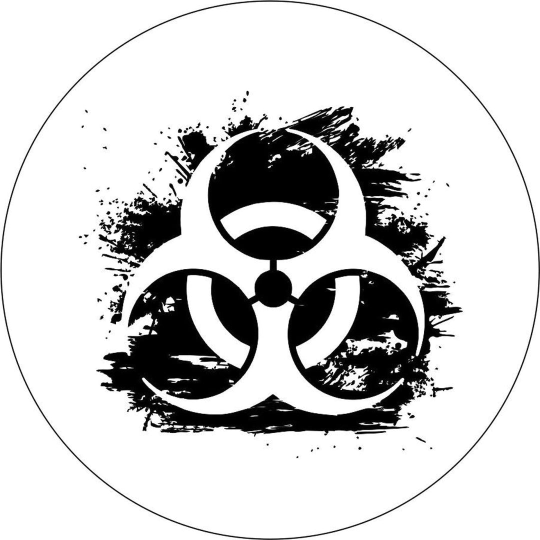 Distressed Biohazard Symbol Spare Tire Cover