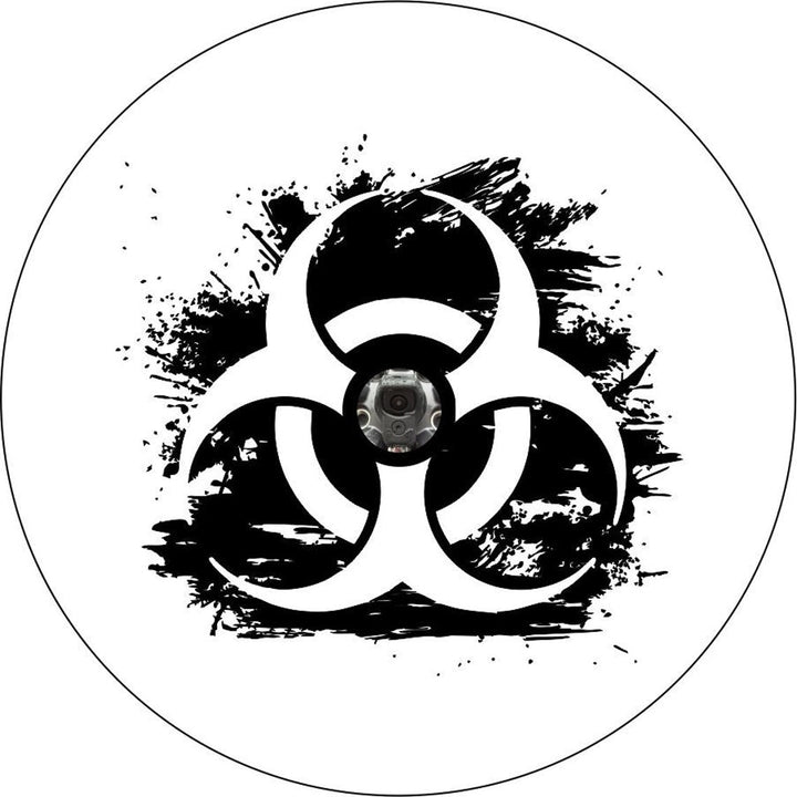 Distressed Biohazard Symbol Spare Tire Cover