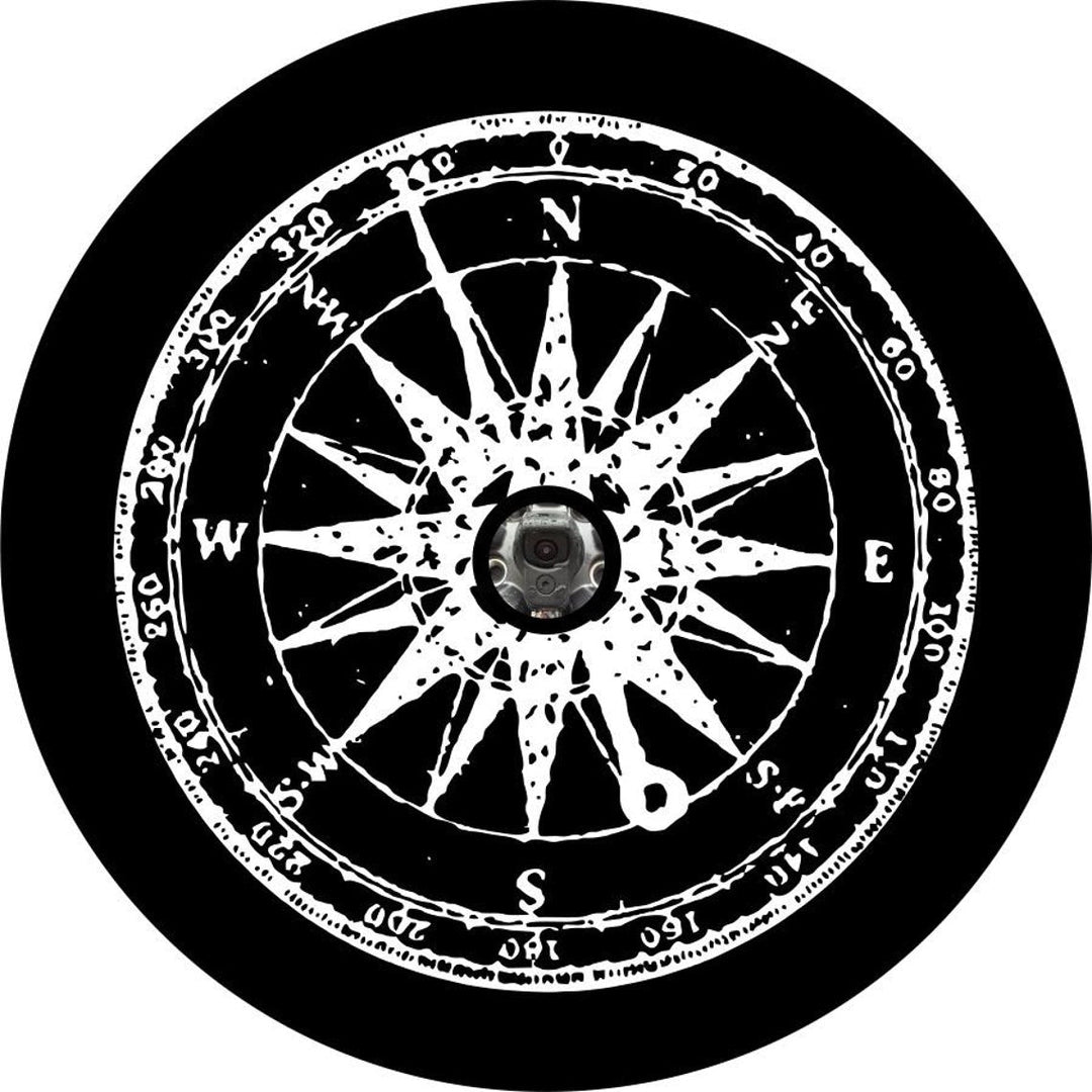 Distressed Detailed Compass Spare Tire Cover