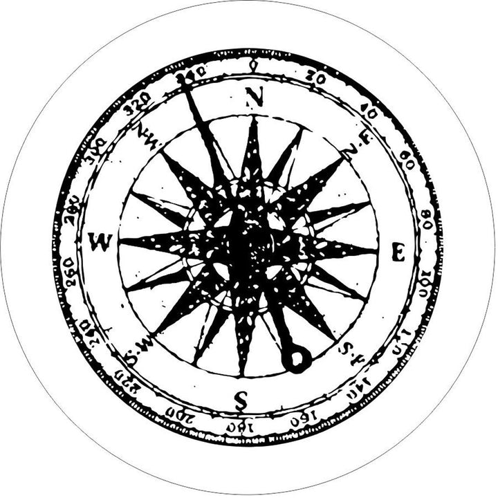 Distressed Detailed Compass Spare Tire Cover