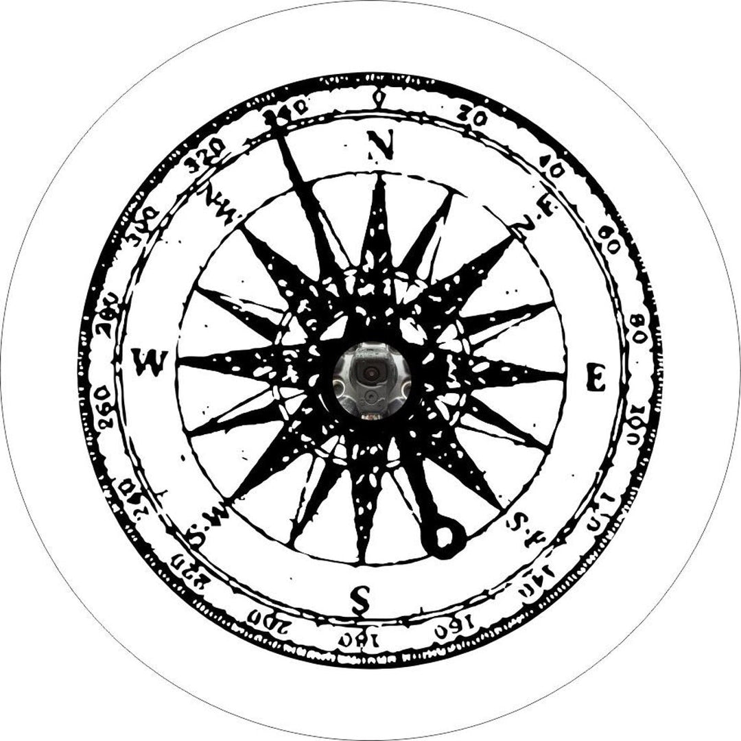 Distressed Detailed Compass Spare Tire Cover