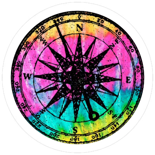 Distressed Rainbow Compass Spare Tire Cover for Jeep, Bronco, RV, Van, Campers, & More