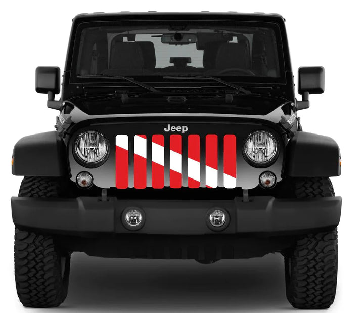 Scuba Diver Down Flag Jeep Grille Insert for Jeep Wranglers