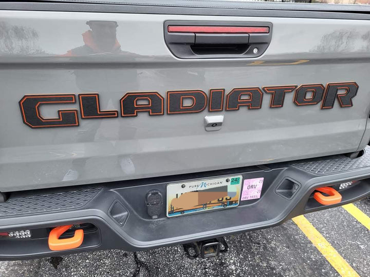 Laser Cut Acrylic Jeep "Gladiator" Tailgate Emblem - Negative Style