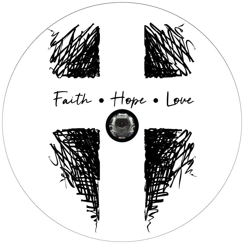 Faith Hope Love Christian Religious Cross Spare Tire Cover