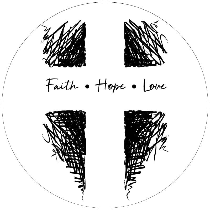 Faith Hope Love Christian Religious Cross Spare Tire Cover