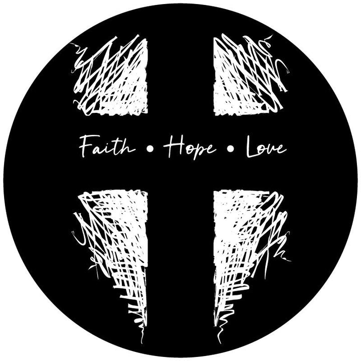 Faith Hope Love Christian Religious Cross Spare Tire Cover