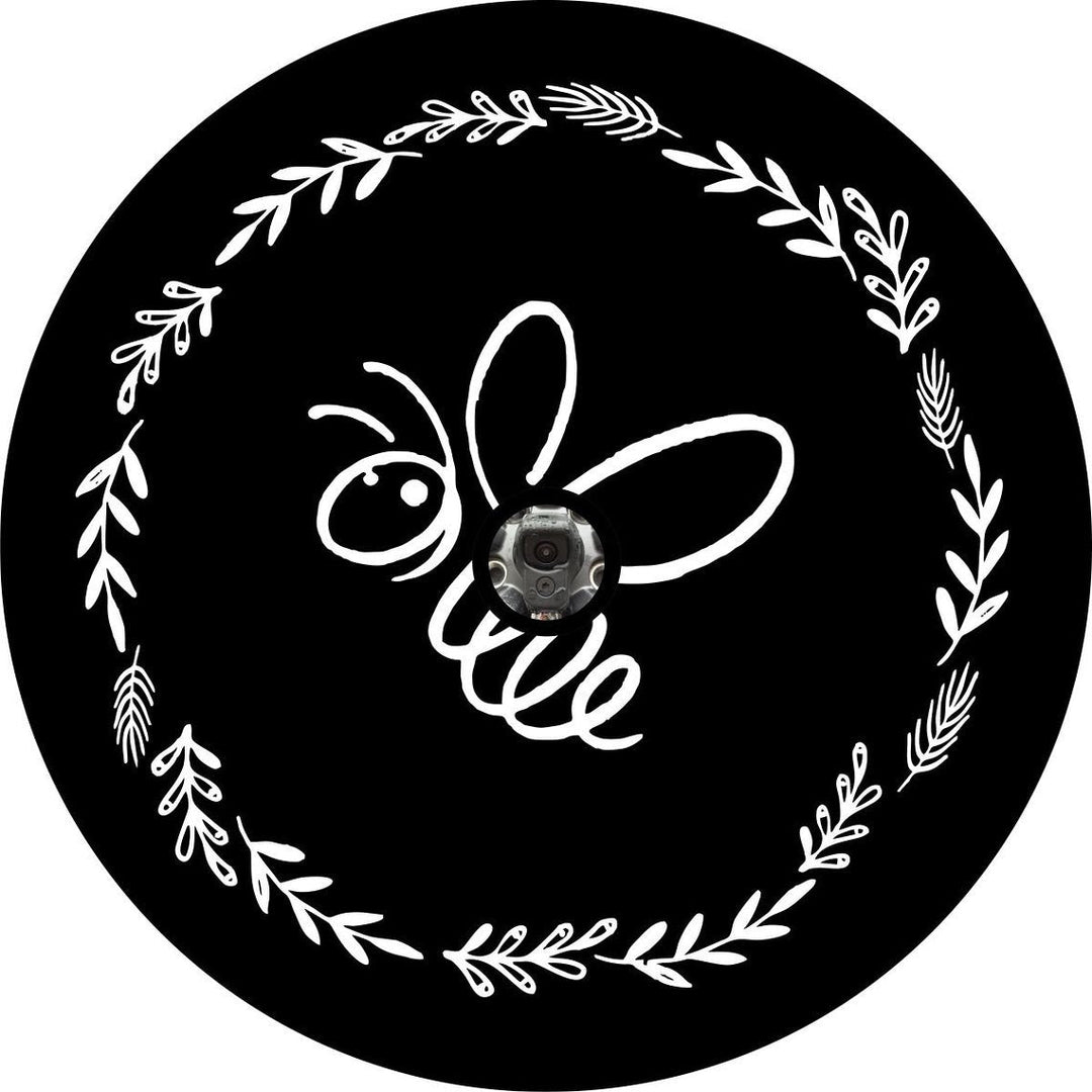 Floral Honey Bee Spare Tire Cover - Precision Fit for Jeep, Bronco, Campers, RV, & More