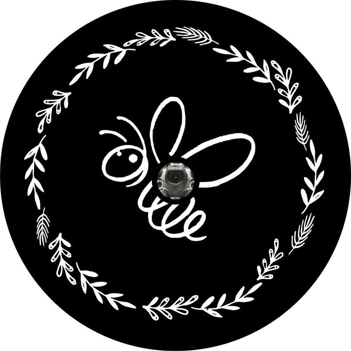 Floral Honey Bee Spare Tire Cover - Precision Fit for Jeep, Bronco, Campers, RV, & More